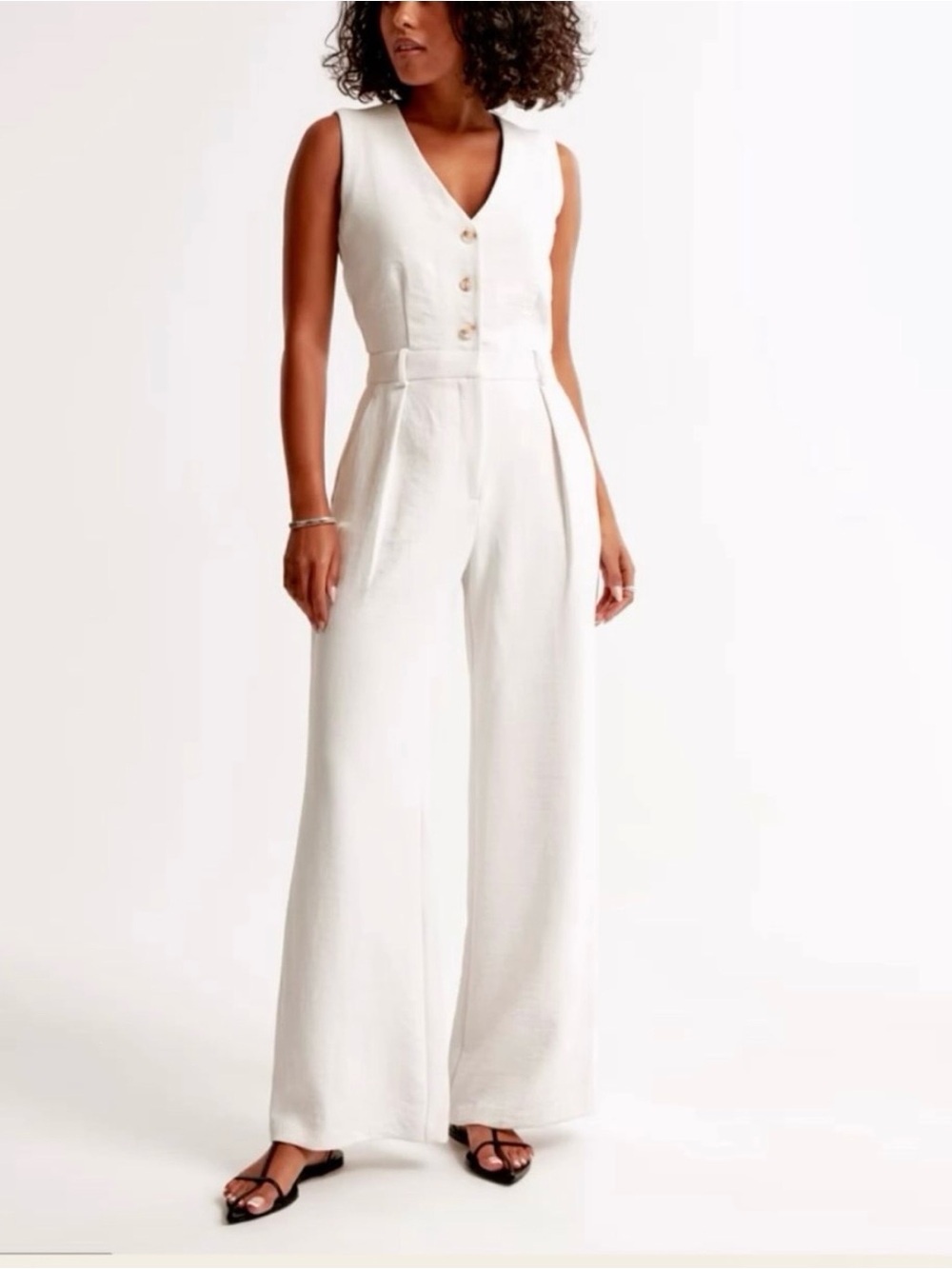Abercrombie & Fitch White Vest Jumpsuit S